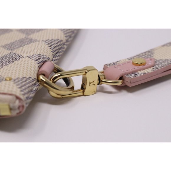 Louis Vuitton Rose Ballerine and Damier Azur Coated Canvas Studded City Pouch - Picture 8 of 15